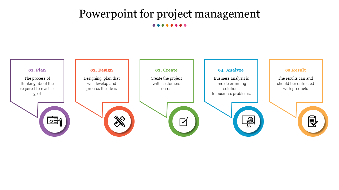 Creative PowerPoint For Project Management Slide With Icons